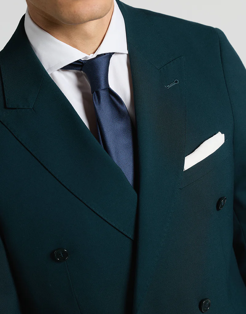 Traje cruzado regular fit verde botella - Imagen 3