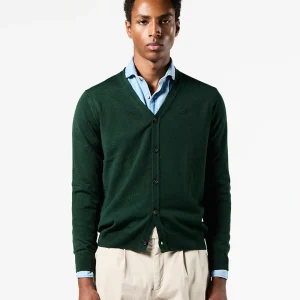 Cardigan basic verde botella