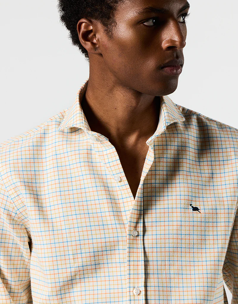 Camisa Italia mini cuadros harrys mostaza - Imagen 4