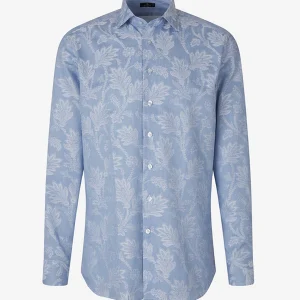 Camisa Algodón de rayas con motivo floral