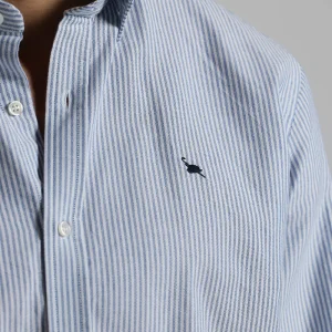 Camisa oxford rayas azul marino button down