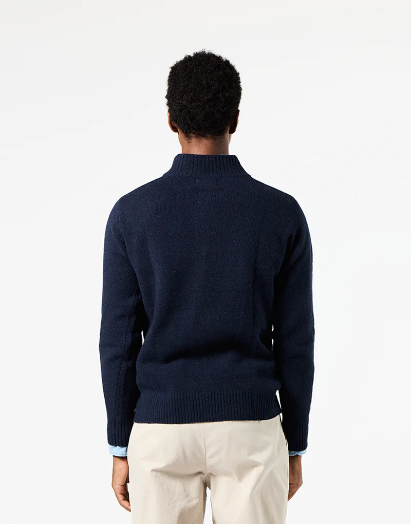 Jersey cremallera lambswool azul marino - Imagen 3