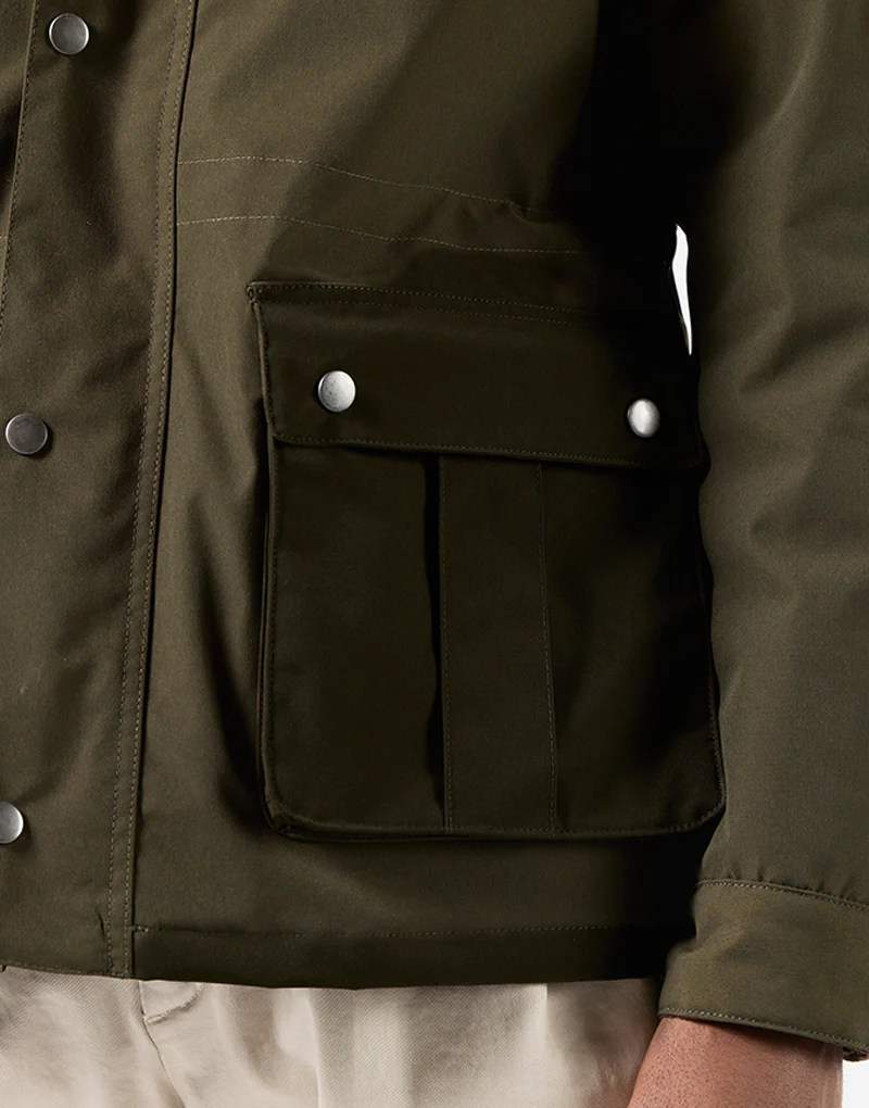 Parka verde cuatro bolsillos - Imagen 6