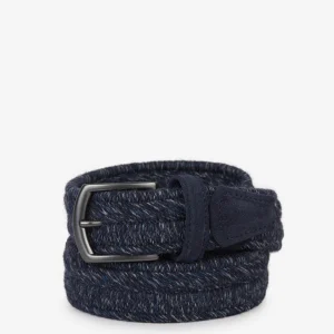 Braided belt with a suede leather detail