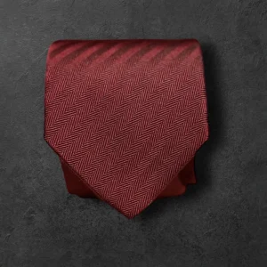 Corbata seda jacquard  lisa burdeos