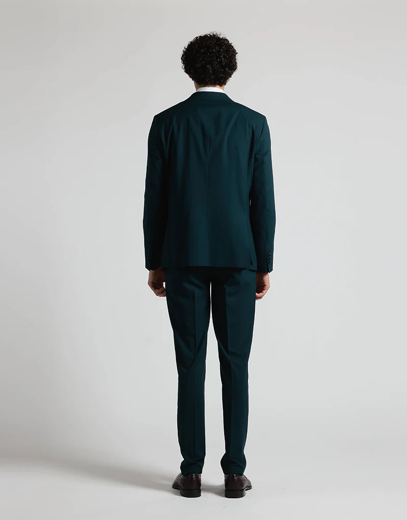 Traje cruzado regular fit verde botella - Imagen 5