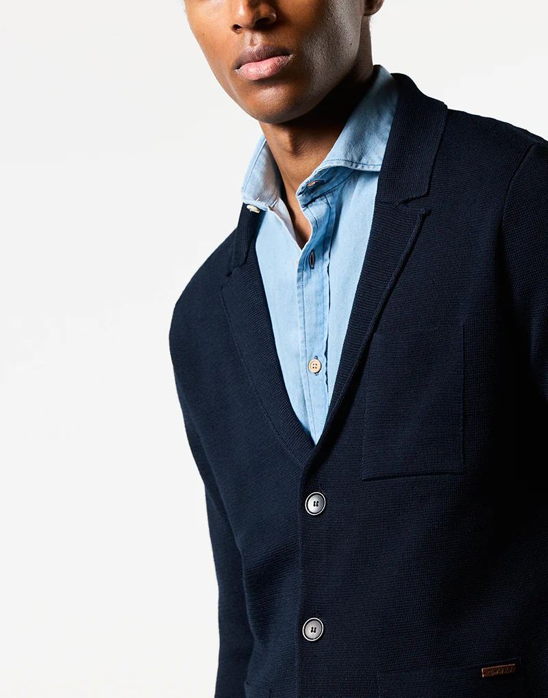 Blazer de punto azul marino - Imagen 3