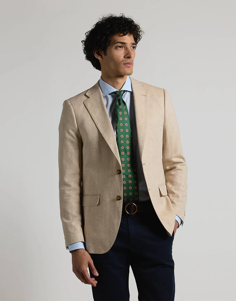 Americana lino espigas beige - Imagen 4