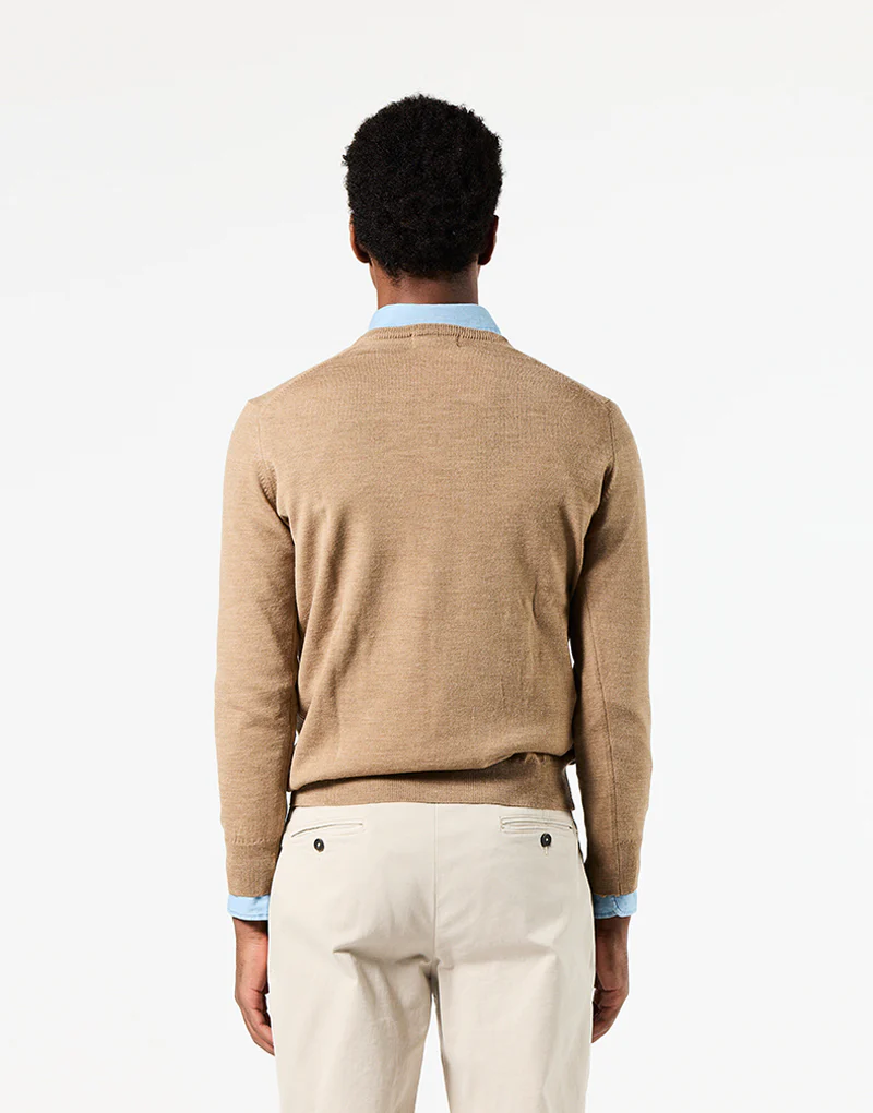 Jersey beige merino pico - Imagen 3