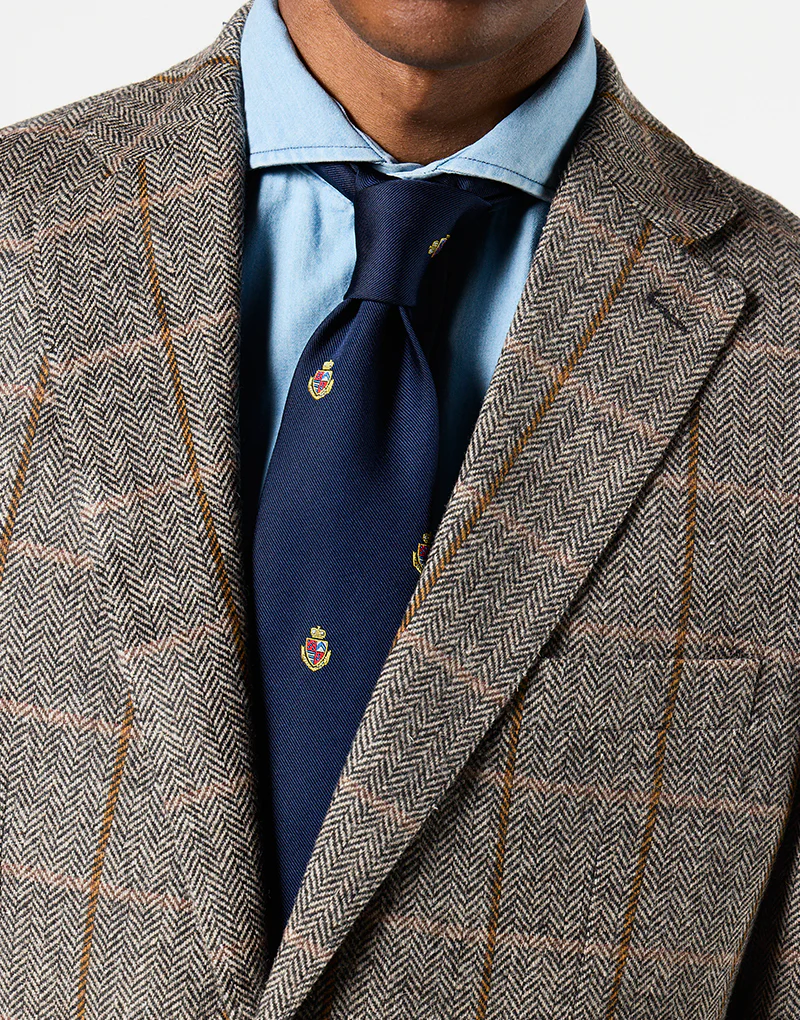 Americana tostada espiga cuadro marrón - Imagen 7