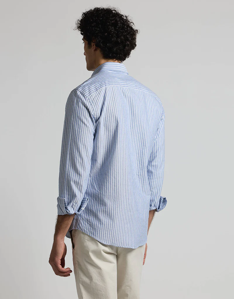 Camisa oxford azul marino raya blanca - Imagen 5