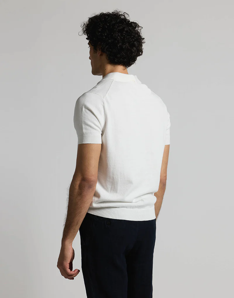 Polo punto manga corta blanco - Imagen 4