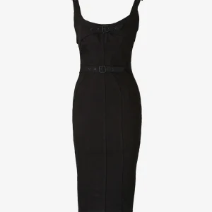 Vestido Midi Denim Hebillas