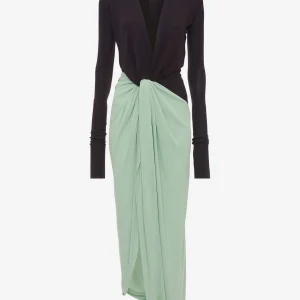 Vestido Midi Bicolor