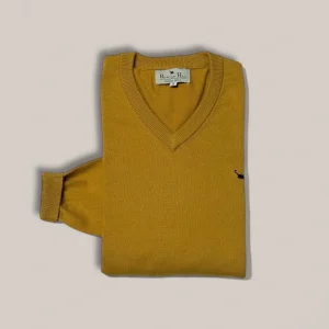 Jersey algodón fine pico mostaza