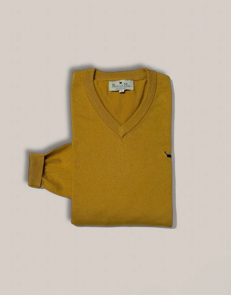 Jersey algodón fine pico mostaza