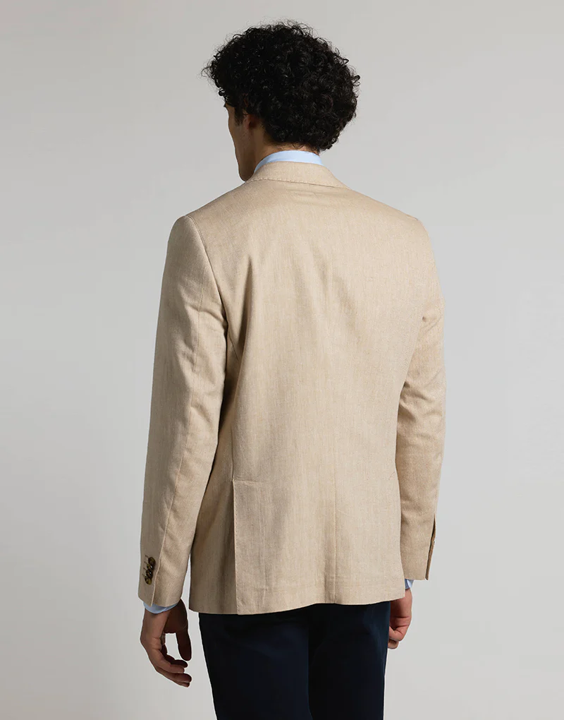 Americana lino espigas beige - Imagen 5