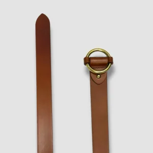 Cinturón piel camel hebilla pasada