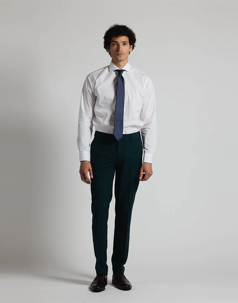 Traje cruzado regular fit verde botella - Imagen 6