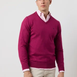 Jersey frambuesa merino pico