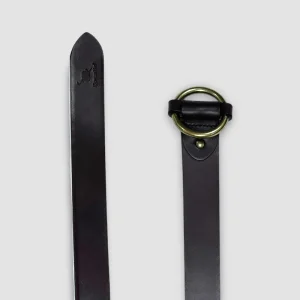 Cinturón piel marrón hebilla pasada