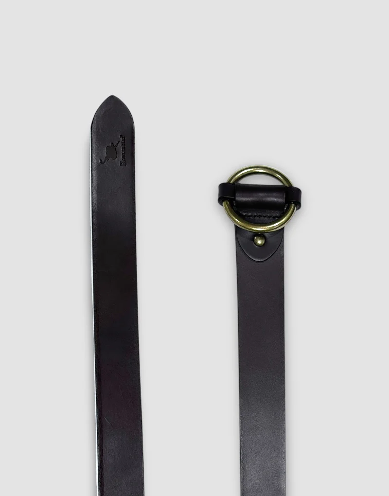 Cinturón piel marrón hebilla pasada