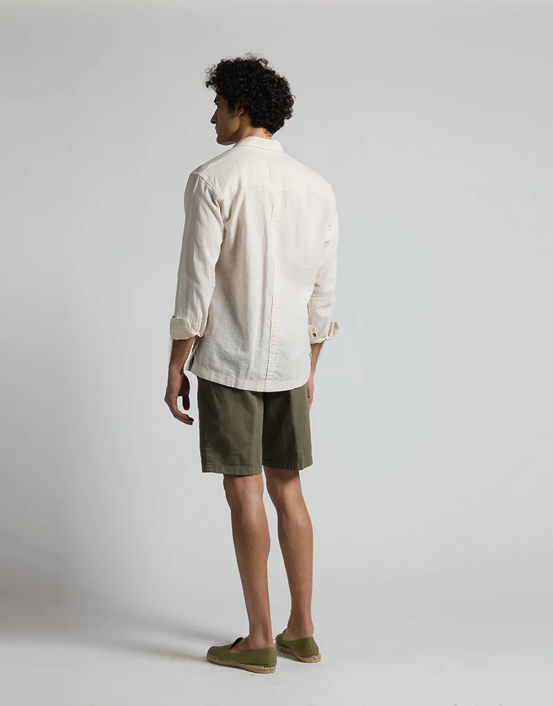 Camisa casual 4 bolsillos beige - Imagen 9