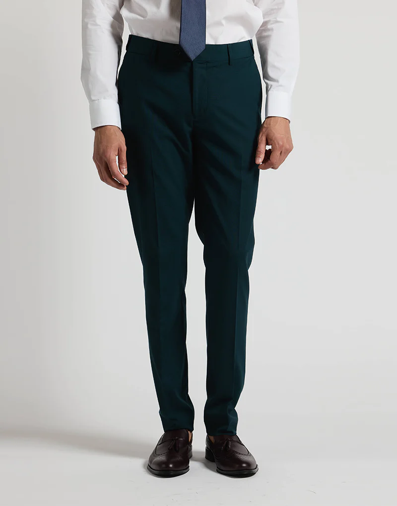 Traje cruzado regular fit verde botella - Imagen 9