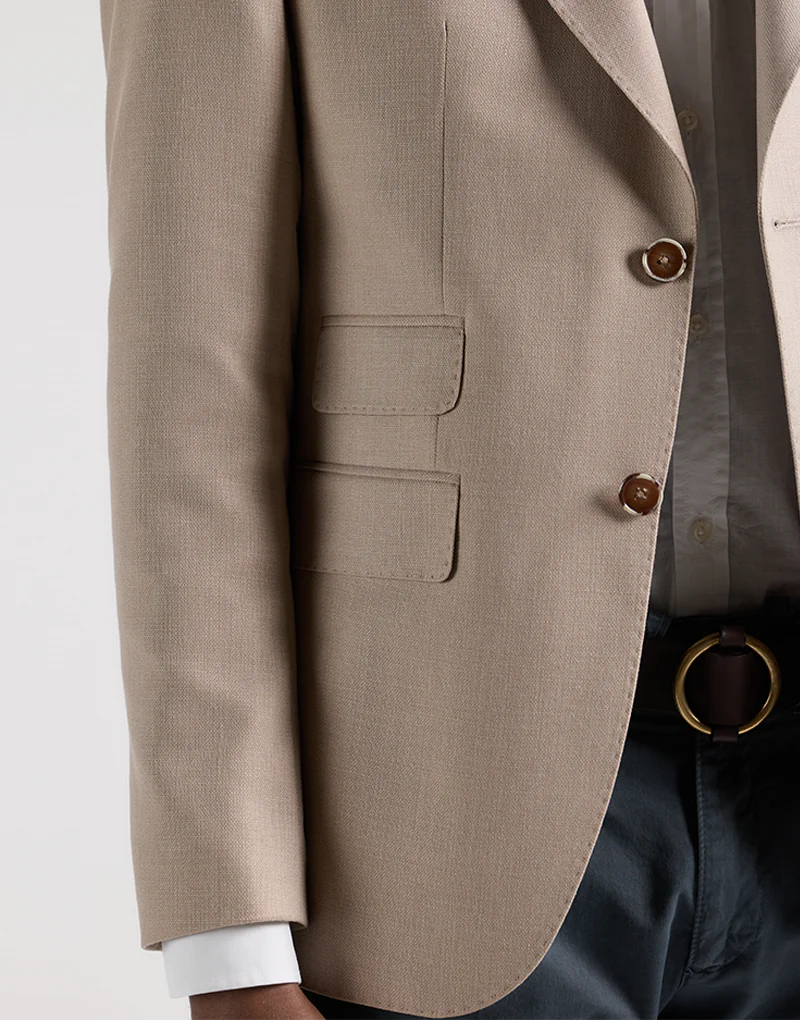 Americana estructura solapa pico beige - Imagen 5