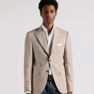 Americana estructura solapa pico beige