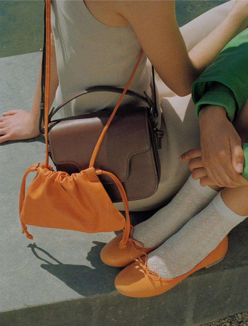 BOLSO PIEL ADALYN - ORANGE - Imagen 3