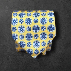 Corbata seda twill arabesco amarilla