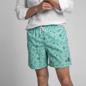 Bañador caballito de mar verde agua