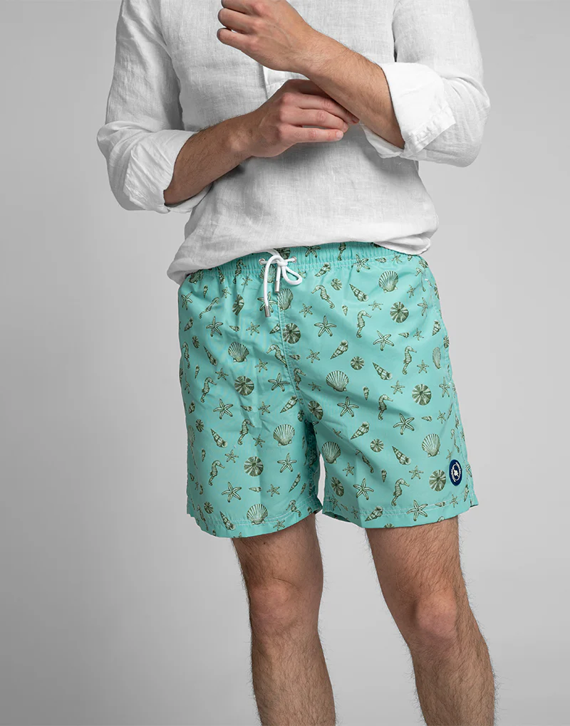 Bañador caballito de mar verde agua