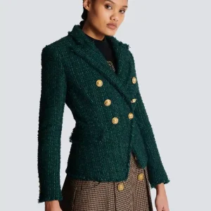 Blazer Tweed Doble Botonadura