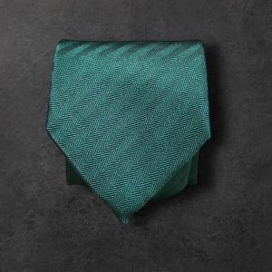 Corbata seda jacquard  lisa verde botella