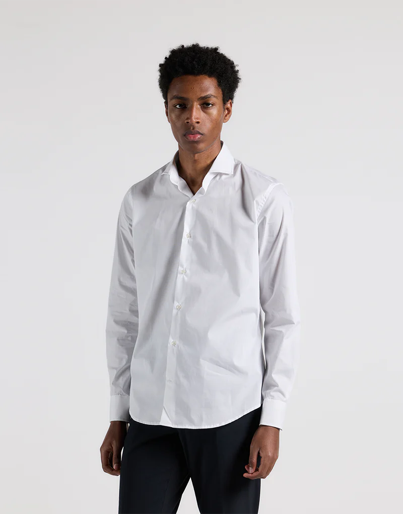 Camisa elastic lisa blanca - Imagen 3