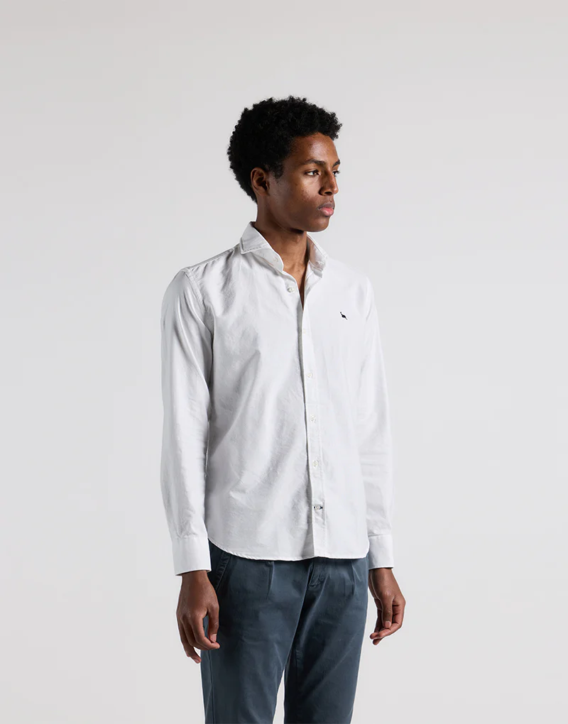 Camisa italia oxford lisa blanca - Imagen 4