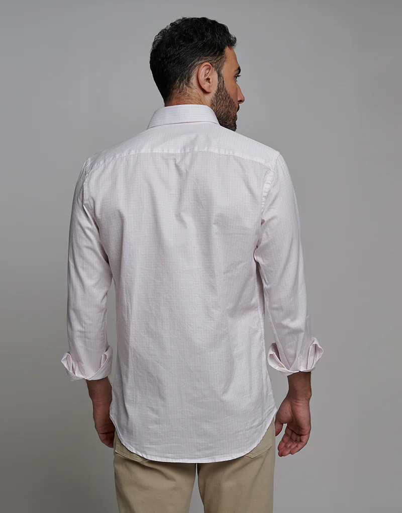 Camisa mini cuadro ventana rosa - Imagen 4