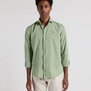 Camisa lavada popelin verde
