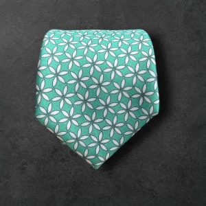 Corbata estrella verde y blanca