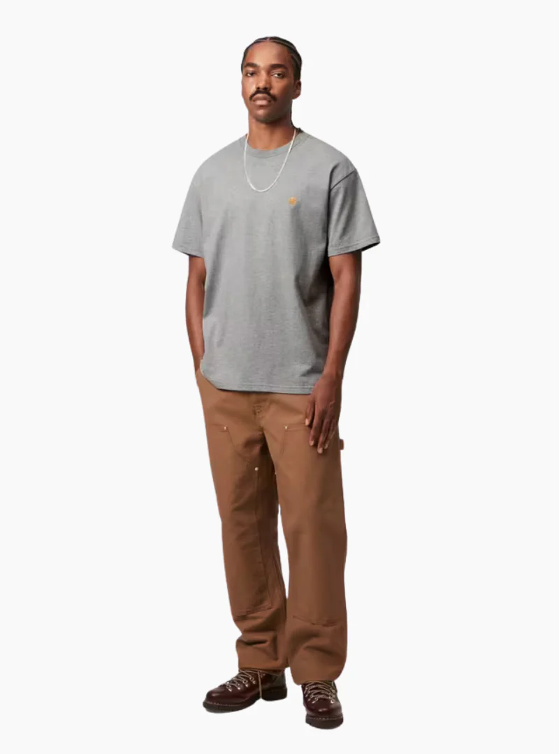 Camiseta S/S Chase - grey heather / gold - Imagen 3