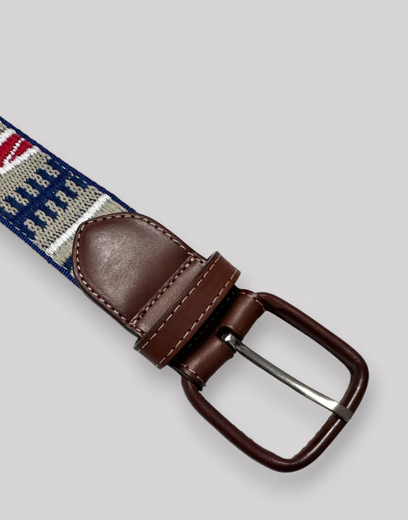 Cinturón étnico marino y camel - Imagen 3