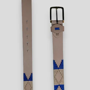 Cinturón argentino beige y azul
