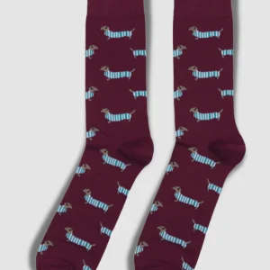 Calcetin perro teckel Bordeaux.