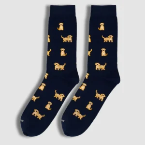 Calcetin golden labrador azul
