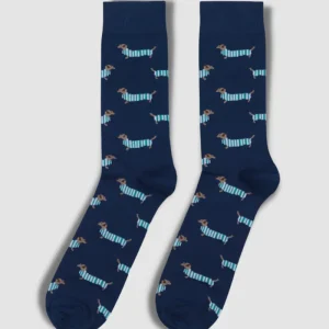 Calcetin perro teckel blu.