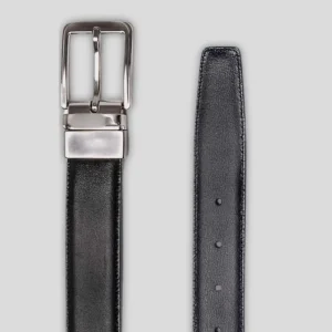 Cinturón reversible negro y azul marino