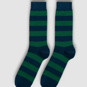 Calcetin rayas verde y marino