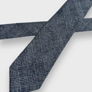 Corbata de lana cuadro gales azul marino